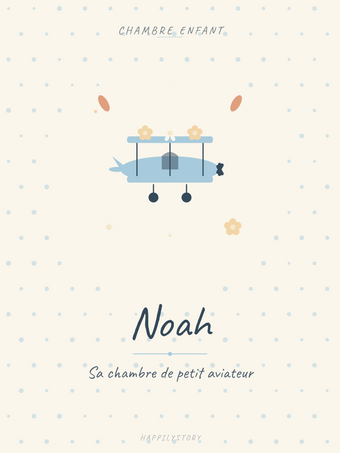 Affiche Chambre enfant — Biplan fleuri