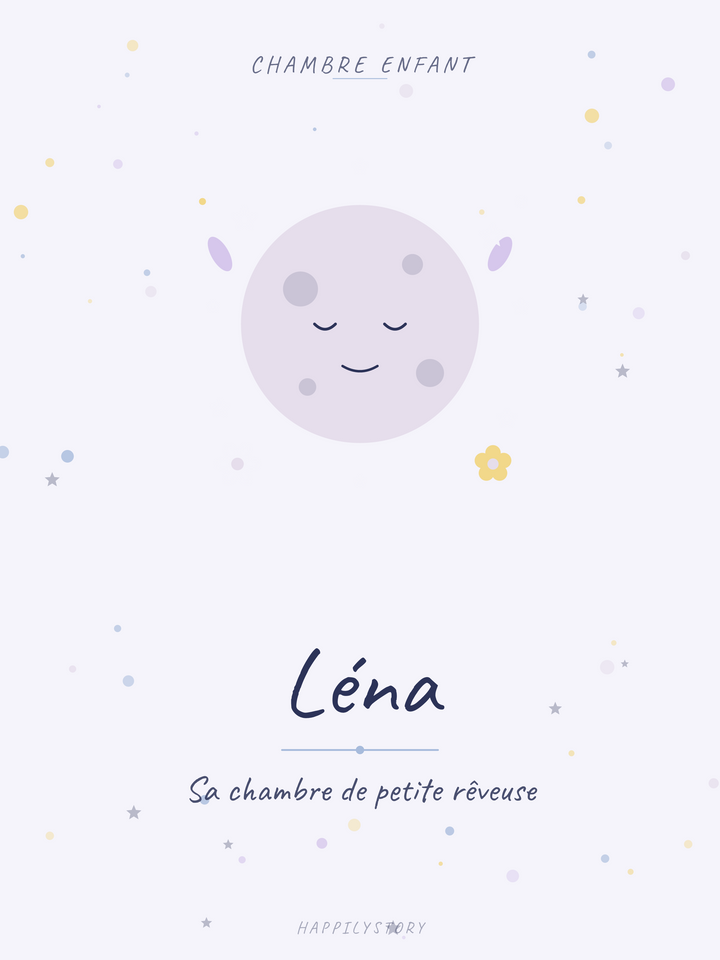 Affiche Chambre enfant — Lune souriante