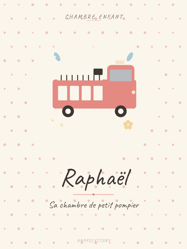 Affiche Chambre enfant — Camion de pompier