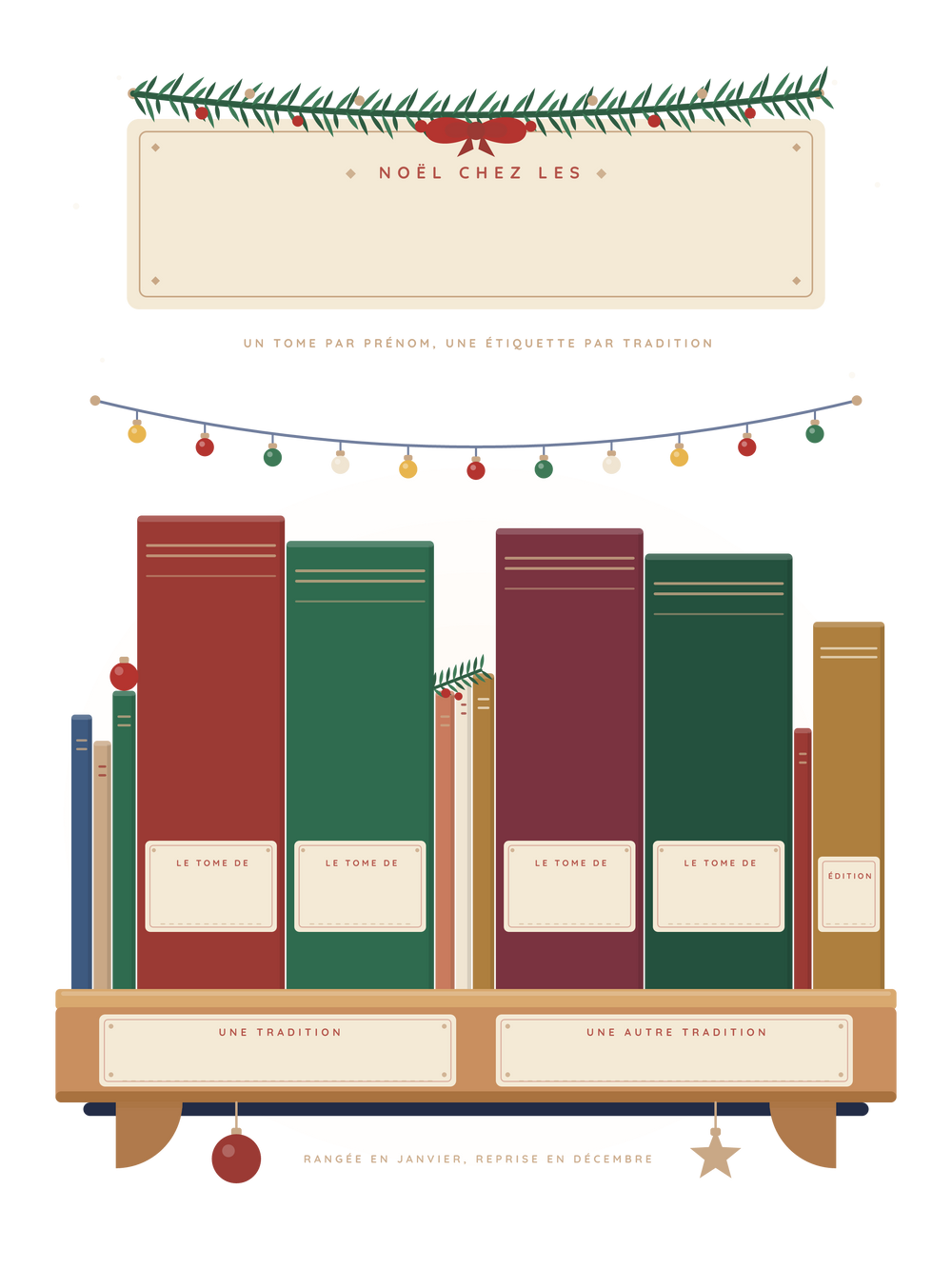 Affiche Noël personnalisée | L'étagère de décembre