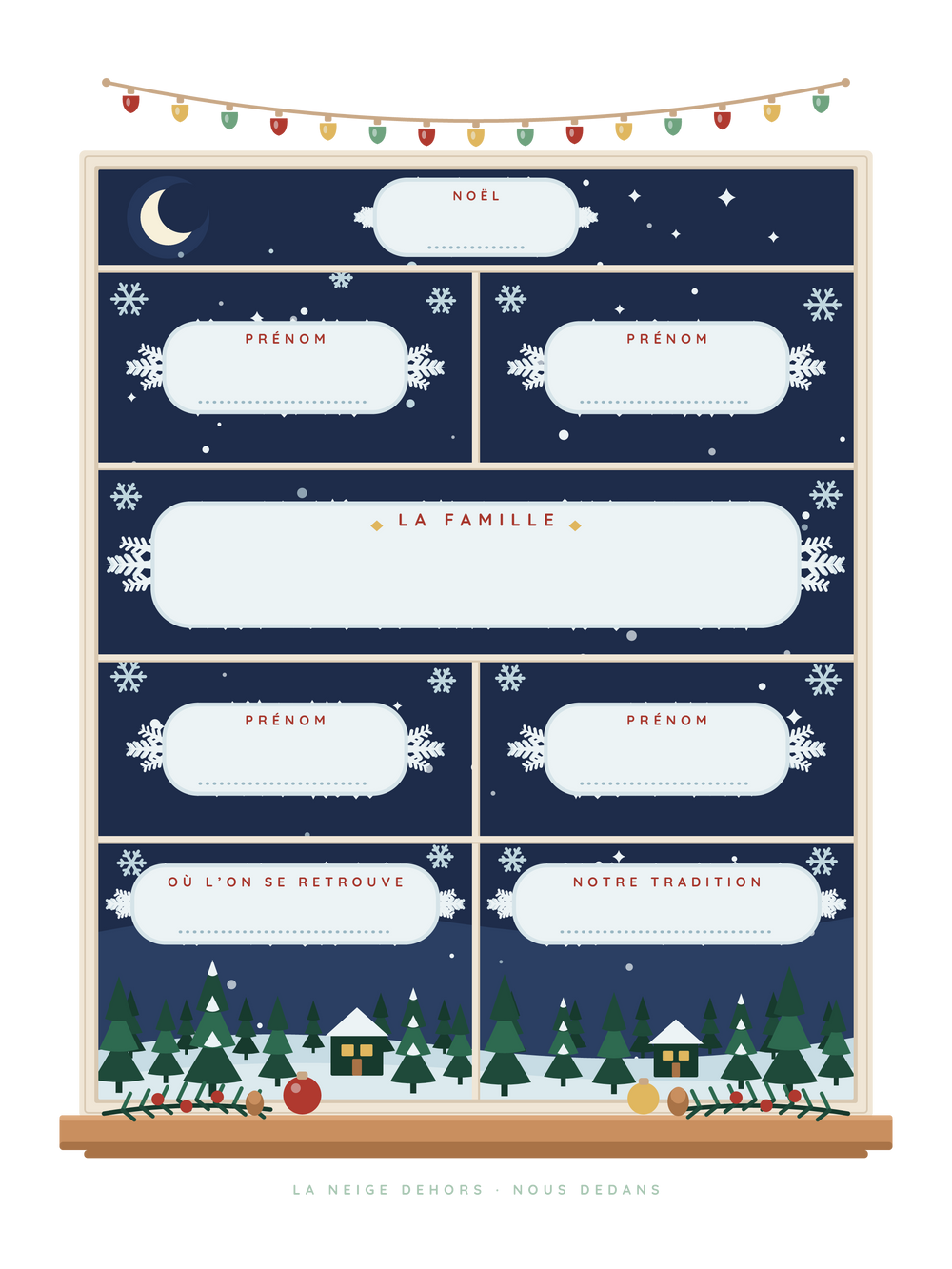 Affiche Noël personnalisée | La fenêtre givrée
