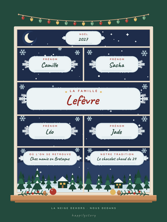 Affiche Noël personnalisée | La fenêtre givrée