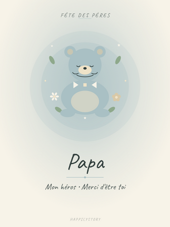 Affiche Fête des pères — Ours papa