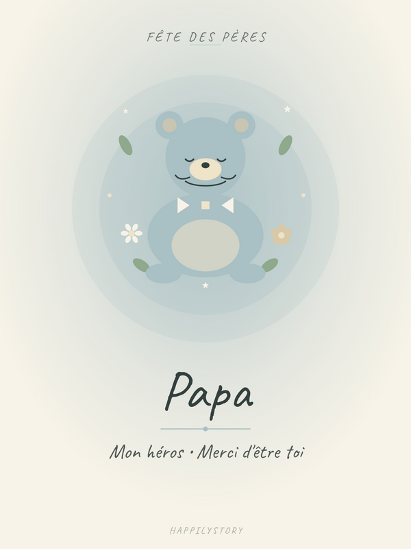 Affiche Fête des pères — Ours papa
