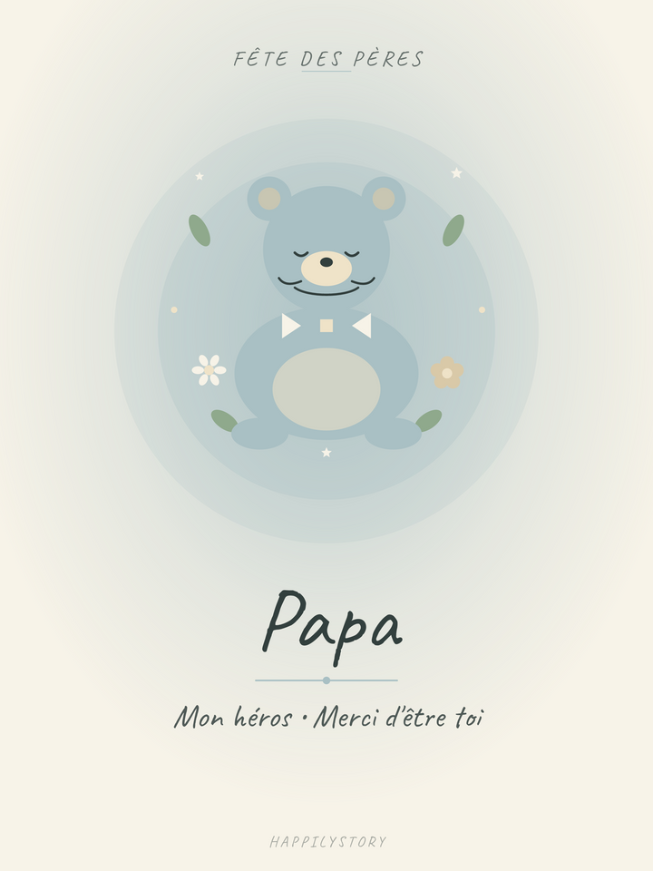 Affiche Fête des pères — Ours papa
