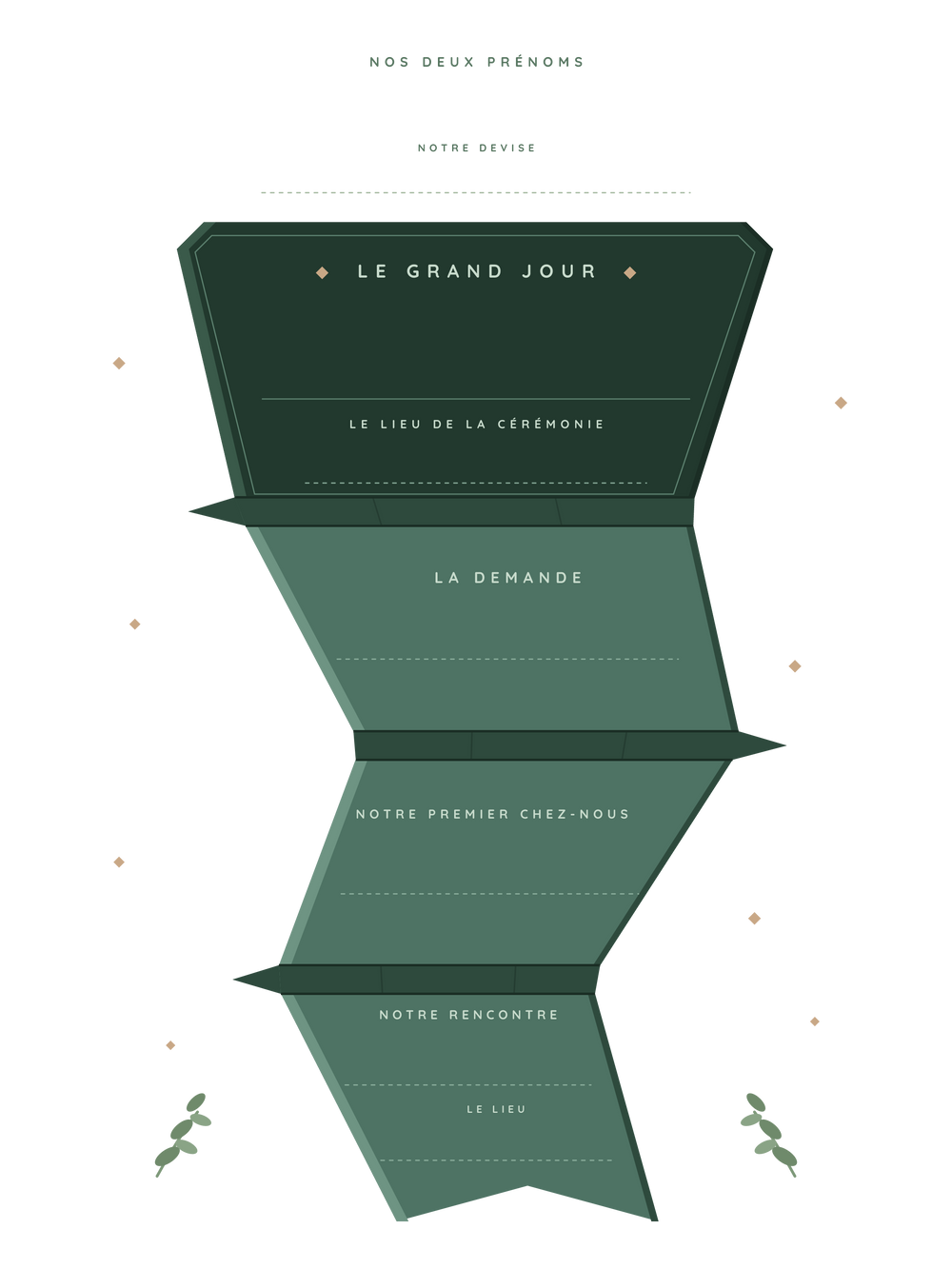 Poster mariage personnalisable | La frise qui monte