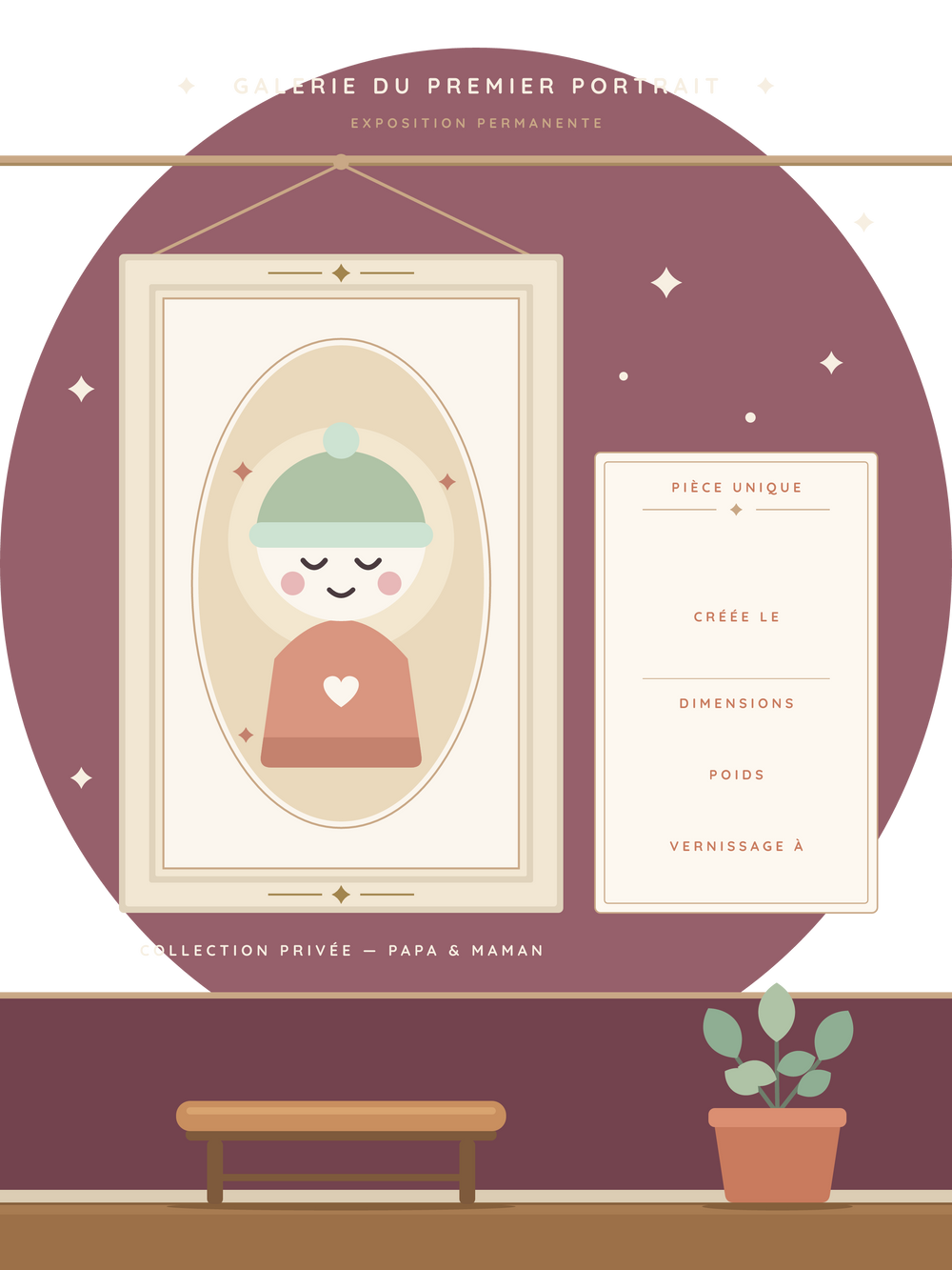 Affiche naissance personnalisée | Le premier portrait