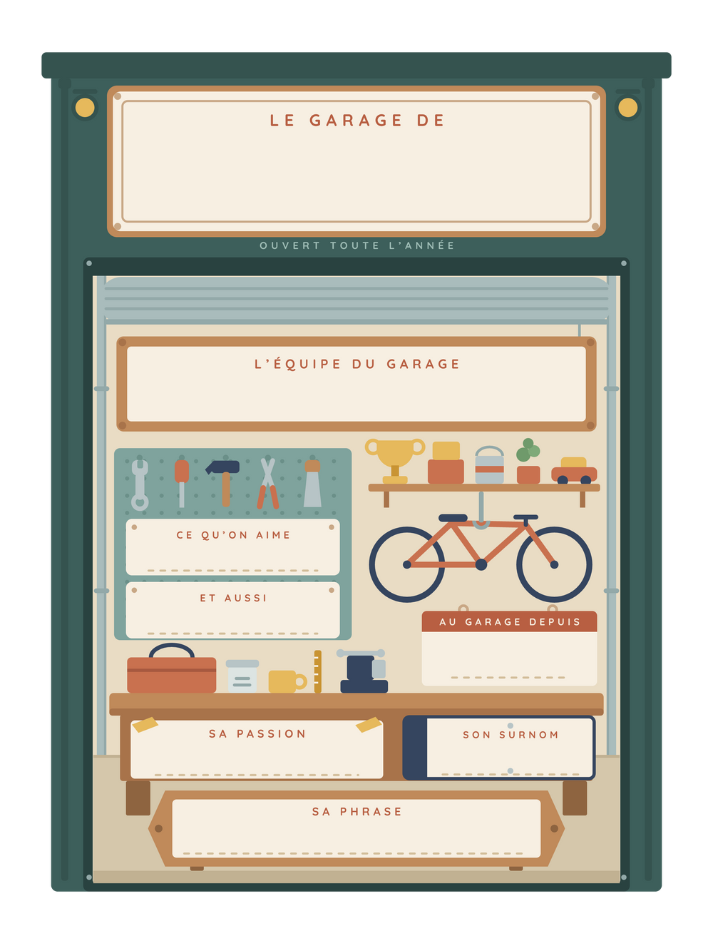 Poster fête des pères personnalisable | Le garage