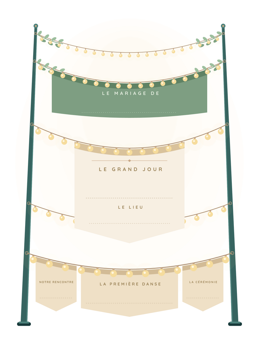 Affiche mariage personnalisée | Les guirlandes