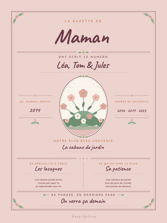 Poster fête des mères personnalisable | Le journal