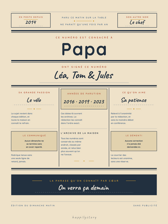 Affiche cadeau papa personnalisée | Le journal