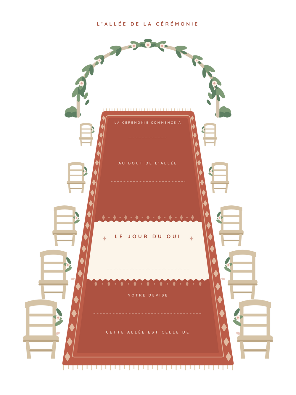 Poster mariage personnalisable | L'allée