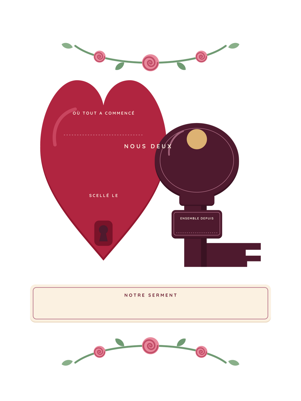 Affiche Saint-Valentin personnalisée | La clé de mon cœur