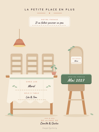 Affiche annonce grossesse personnalisée | La petite place en plus