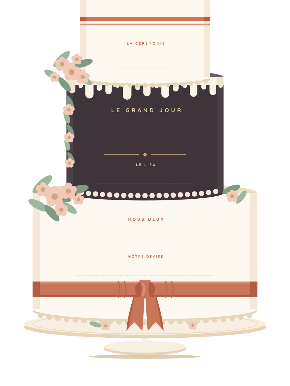 Affiche mariage personnalisée | La pièce montée