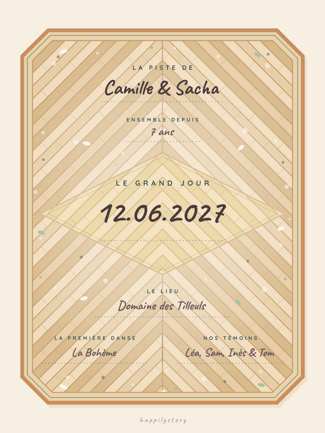 La piste de danse, affiche personnalisable remplie avec des valeurs d'exemple