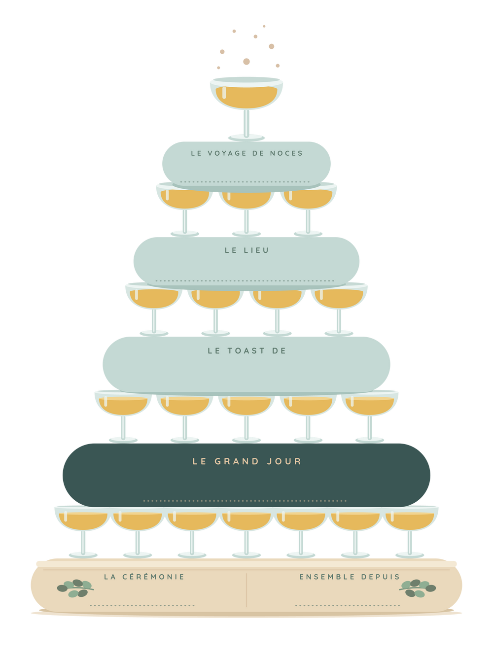 Poster mariage personnalisable | La tour de coupes