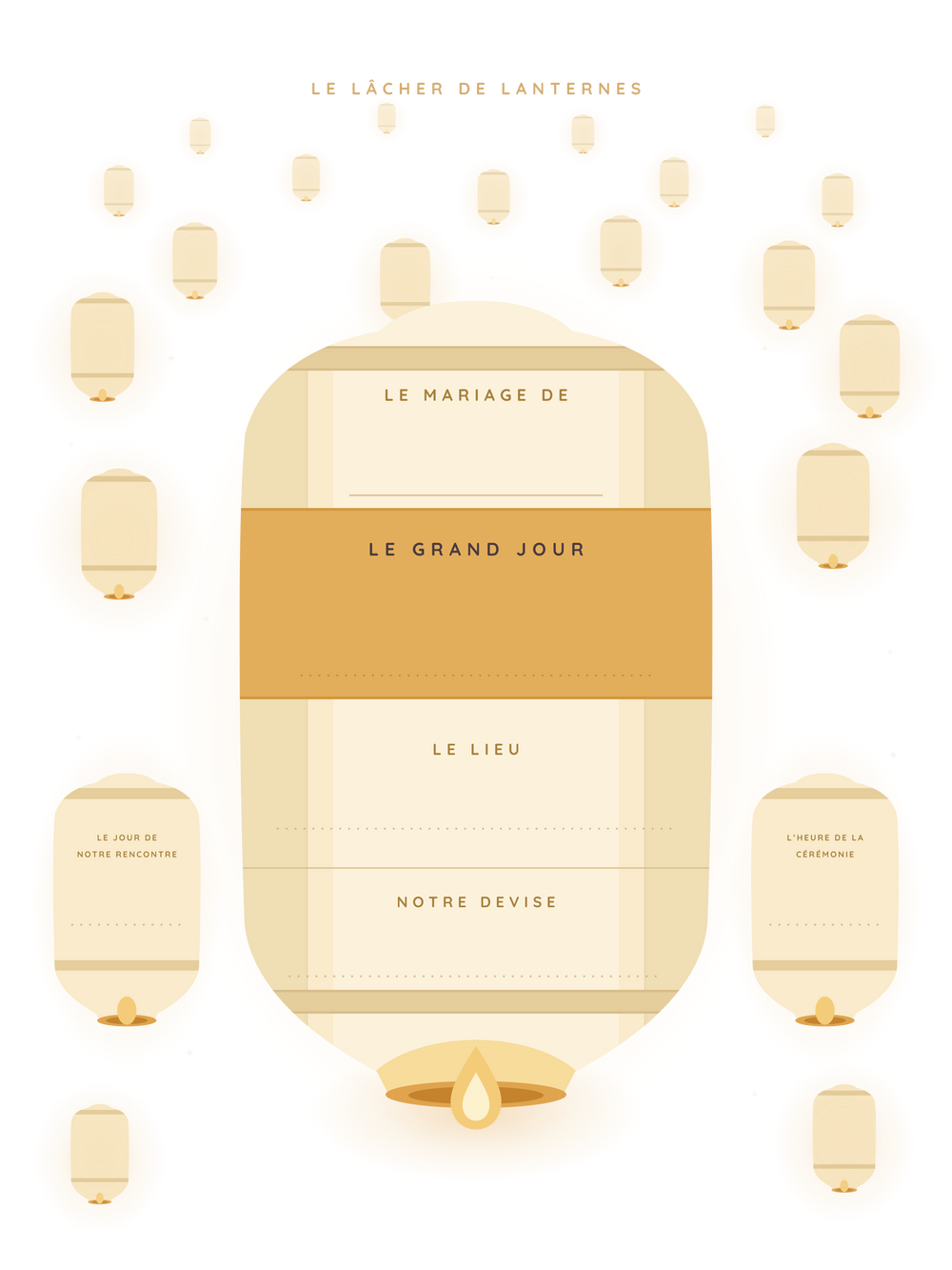 Affiche mariage personnalisée | Le lâcher de lanternes