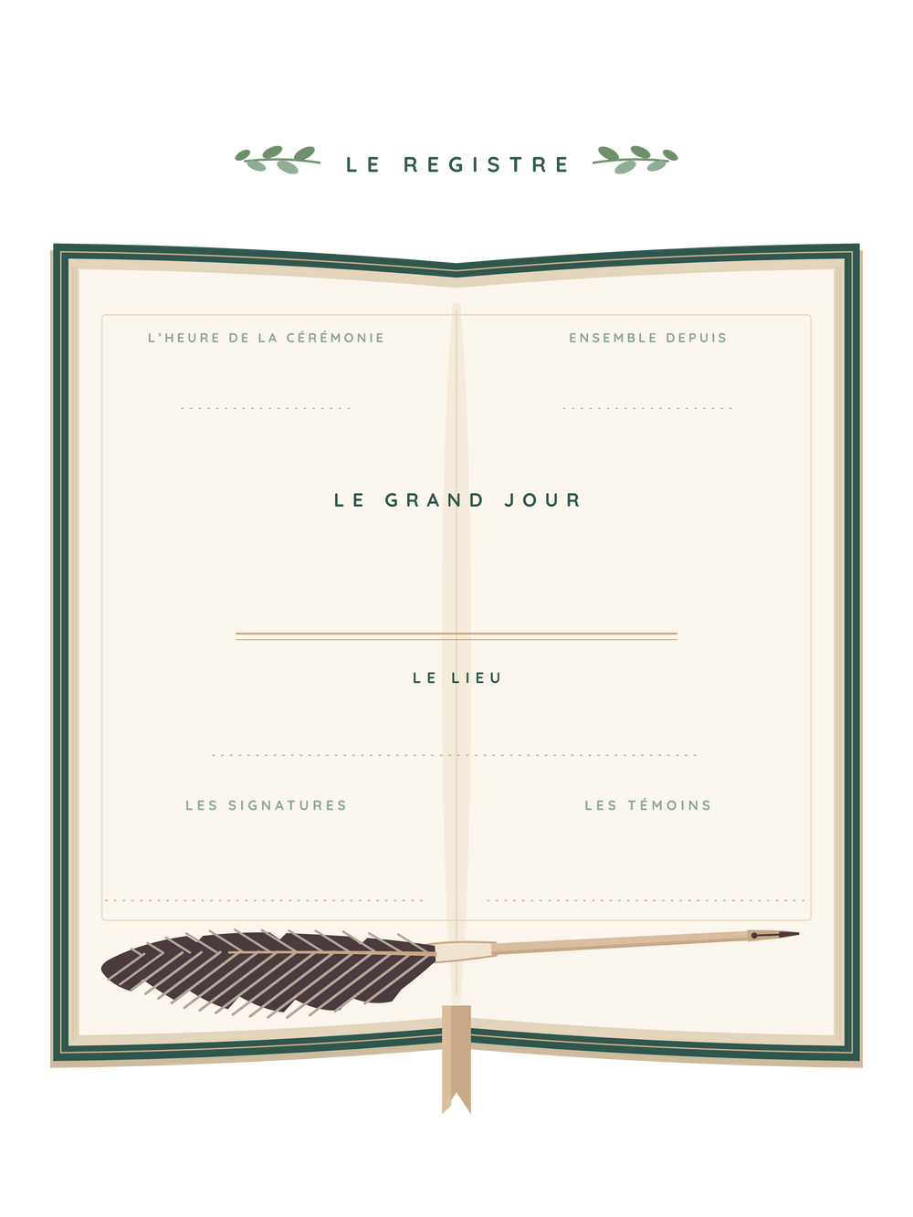Affiche mariage personnalisée | Le registre