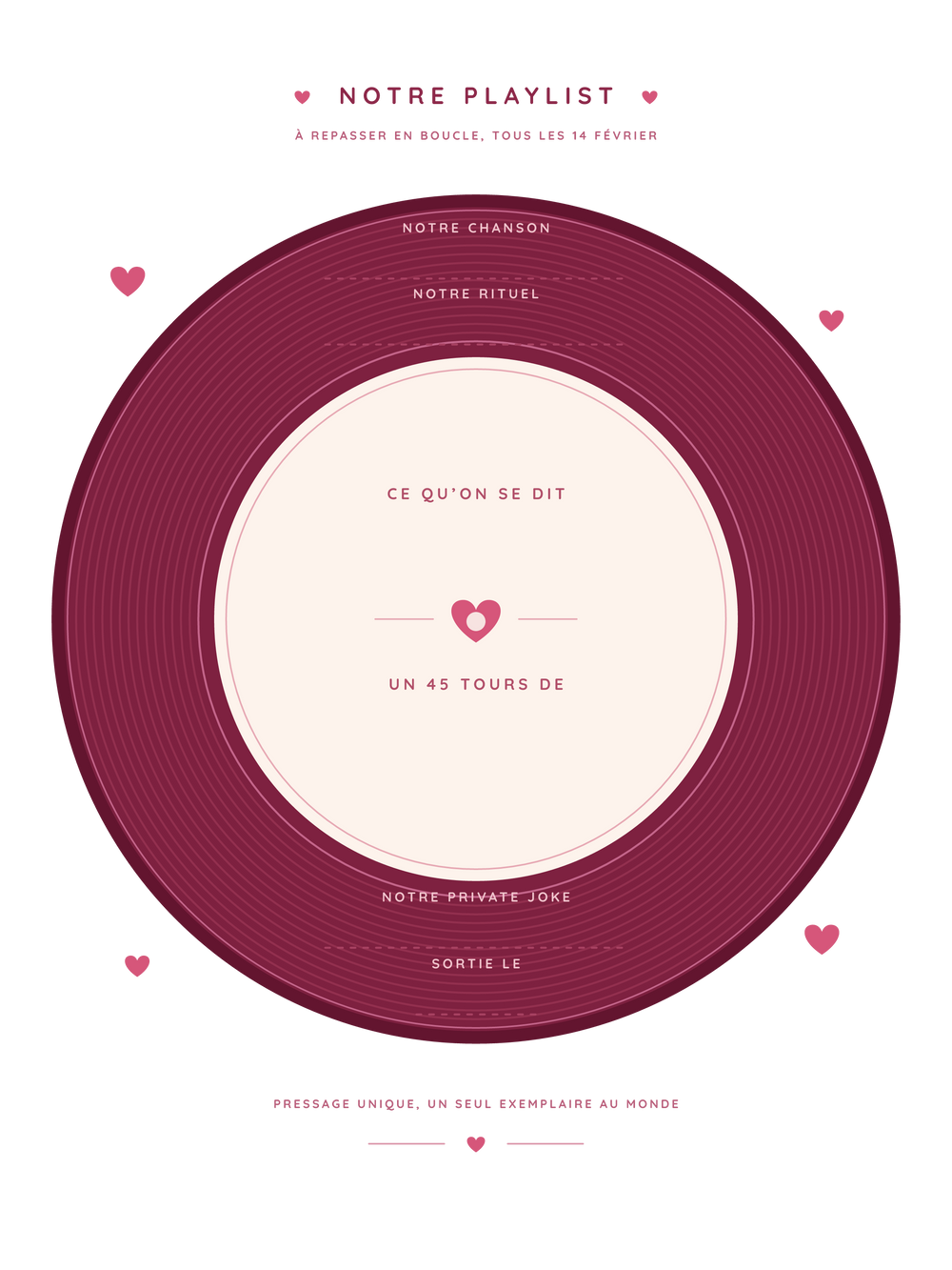 Poster Saint-Valentin personnalisable | Le vinyle