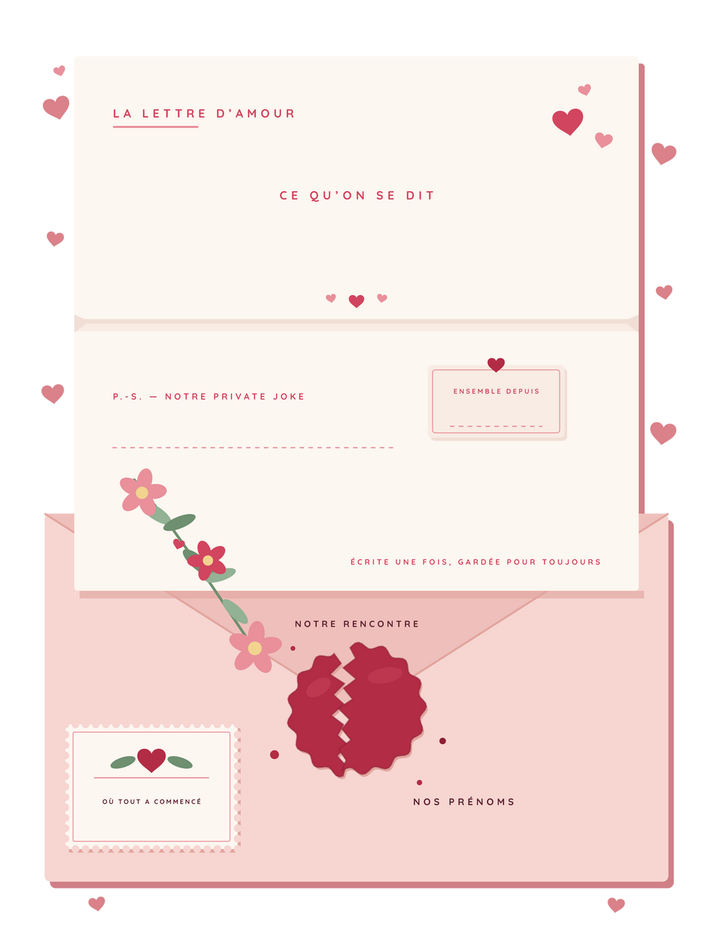 Affiche Saint-Valentin personnalisée | La lettre d'amour