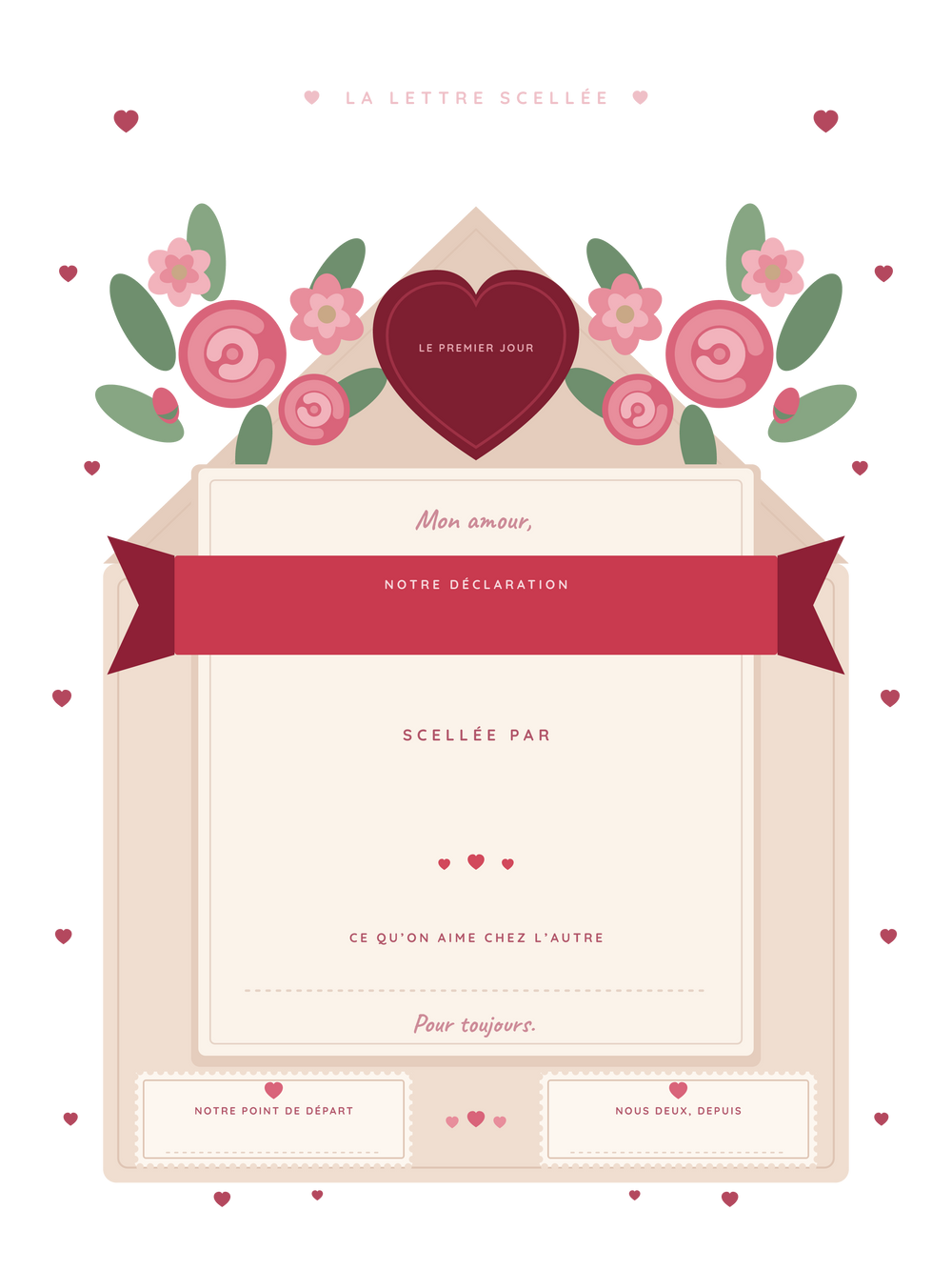 Poster Saint-Valentin personnalisable | La lettre scellée