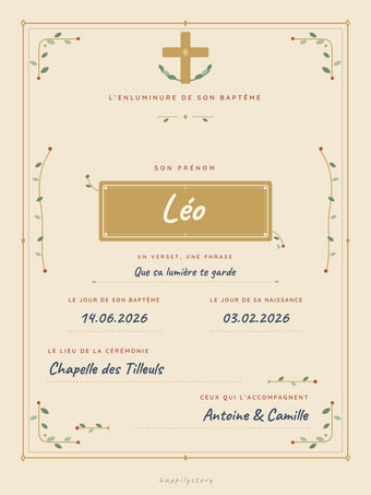 Affiche cadeau parrain marraine personnalisée | La lettrine enluminée