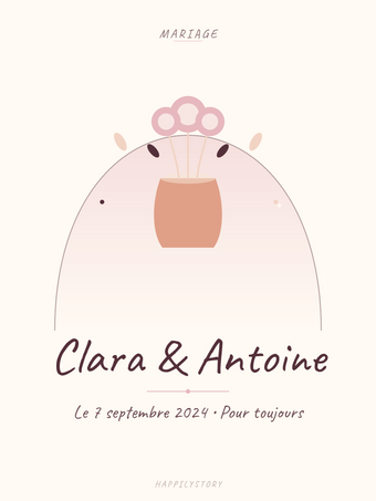 Affiche Mariage — Bouquet de pivoines