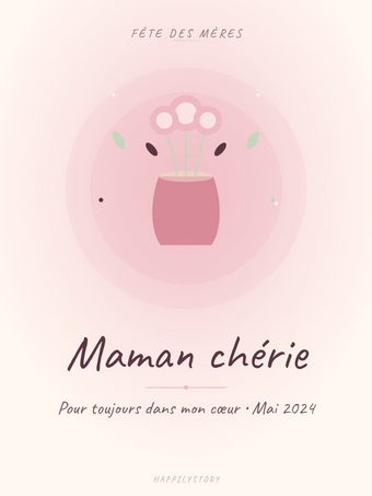 Affiche Fête des mères — Vase de pivoines