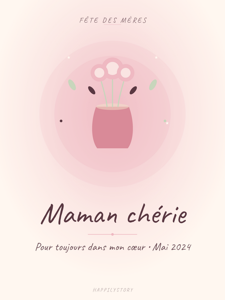 Affiche Fête des mères — Vase de pivoines