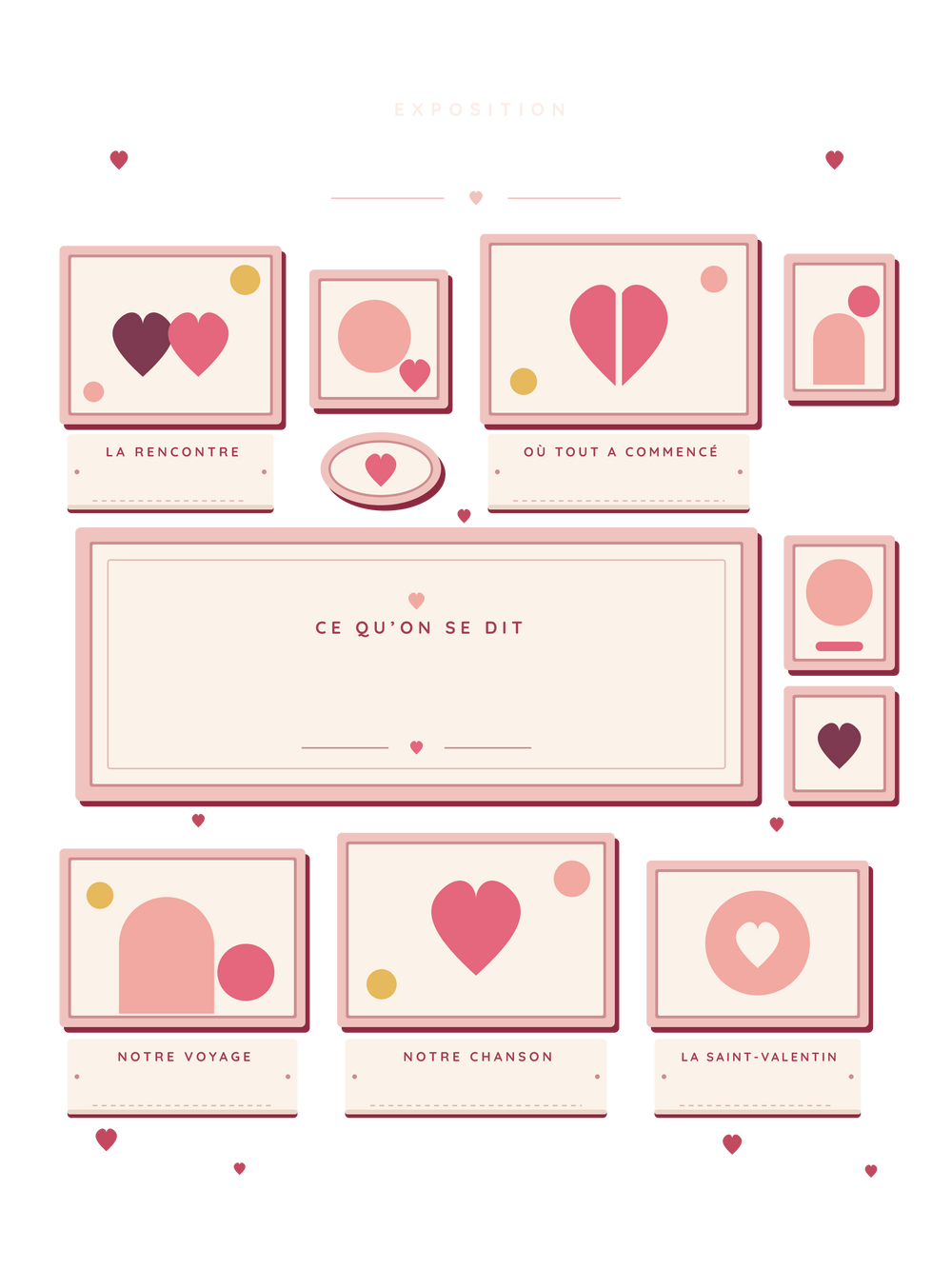 Affiche Saint-Valentin personnalisée | Le mur de cadres