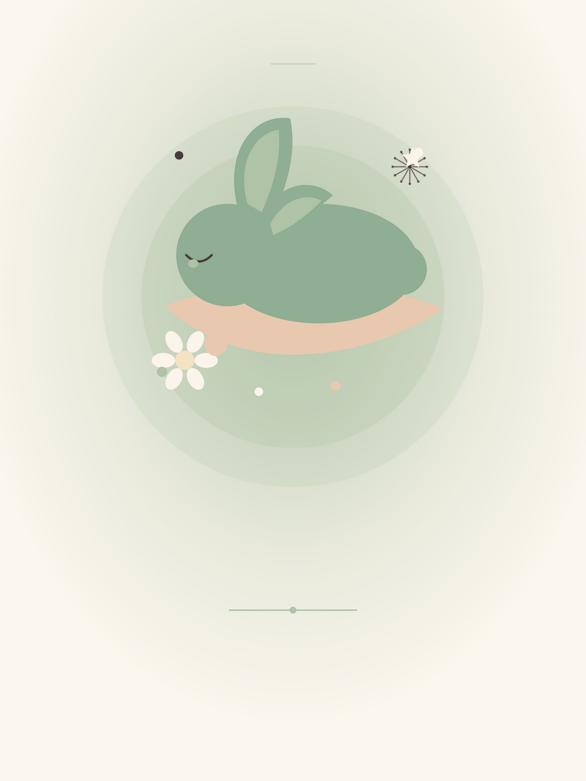 Affiche Naissance — Lapin endormi