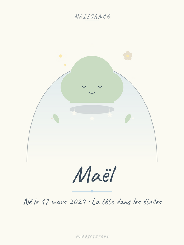 Affiche Naissance — Nuage étoilé