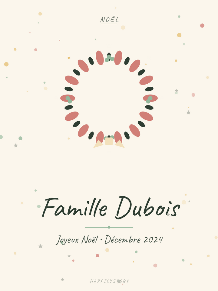 Affiche Noël — Couronne de houx
