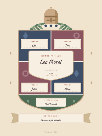 Affiche famille personnalisée | Le blason de notre famille