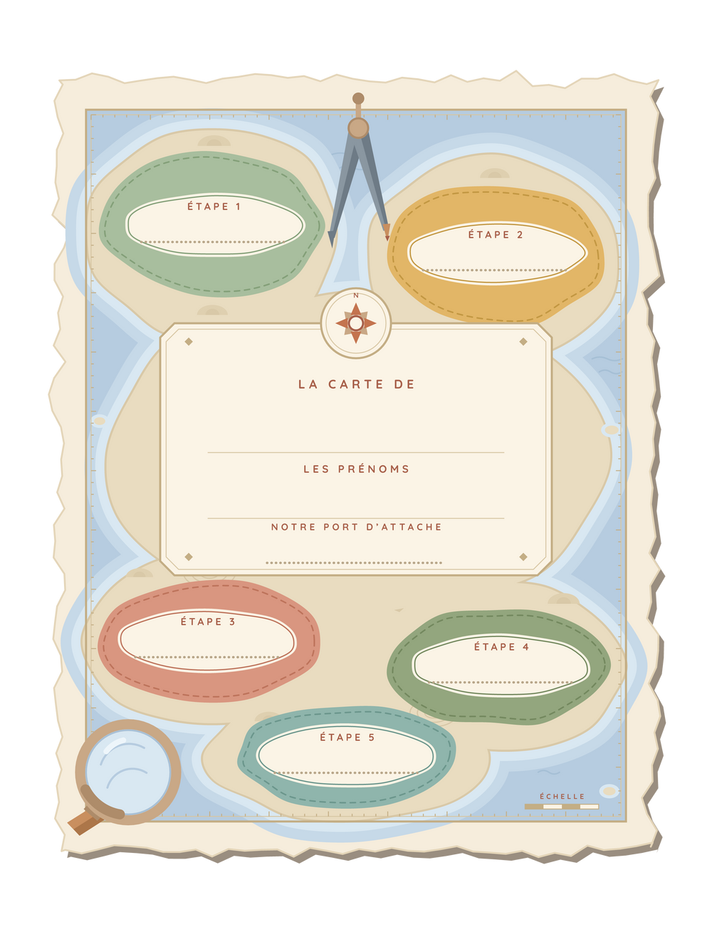 Affiche famille personnalisée | La carte de nos souvenirs