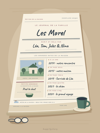 Poster famille personnalisable | Le journal de notre famille