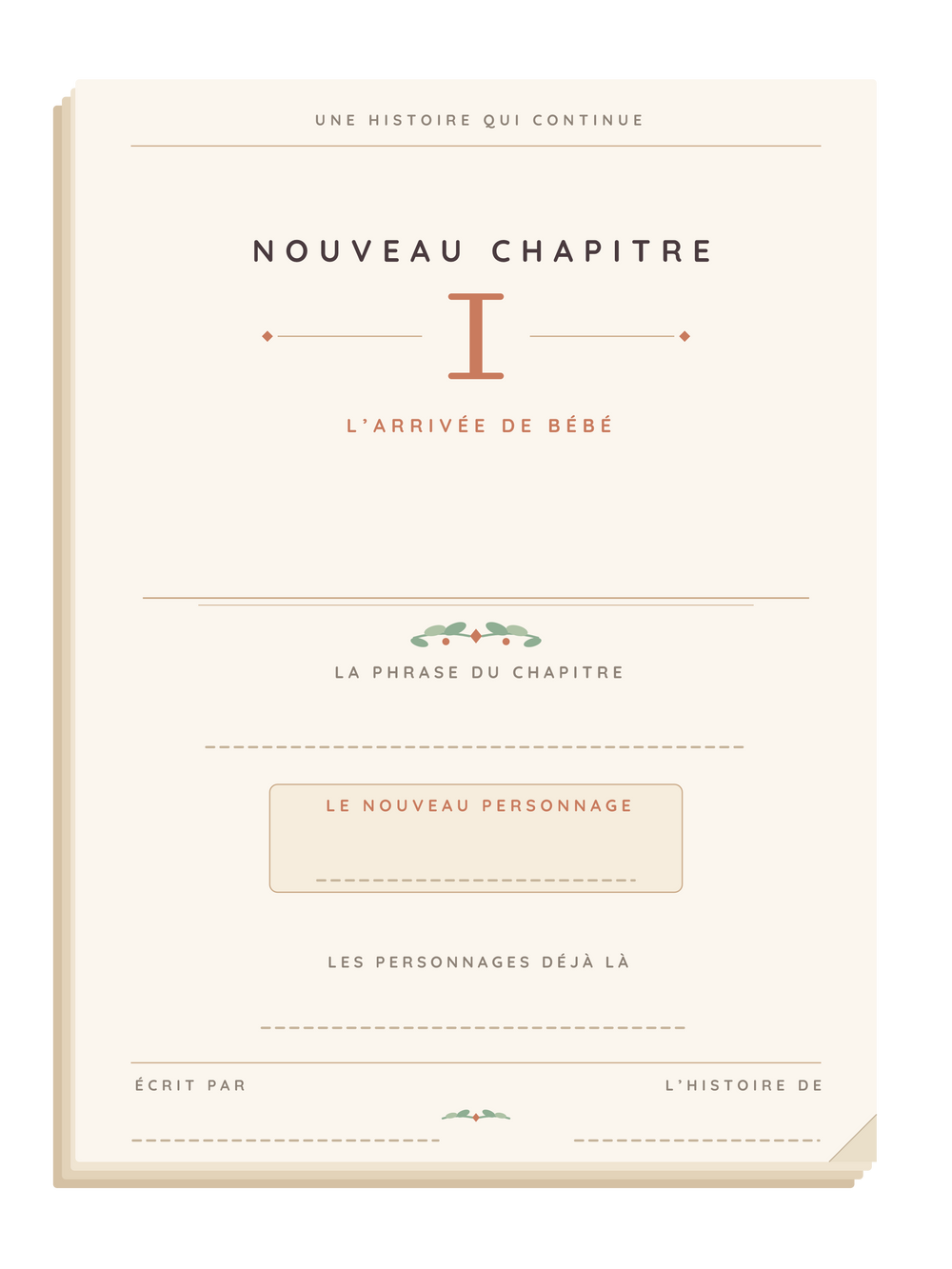 Poster annonce grossesse personnalisable | Un nouveau chapitre