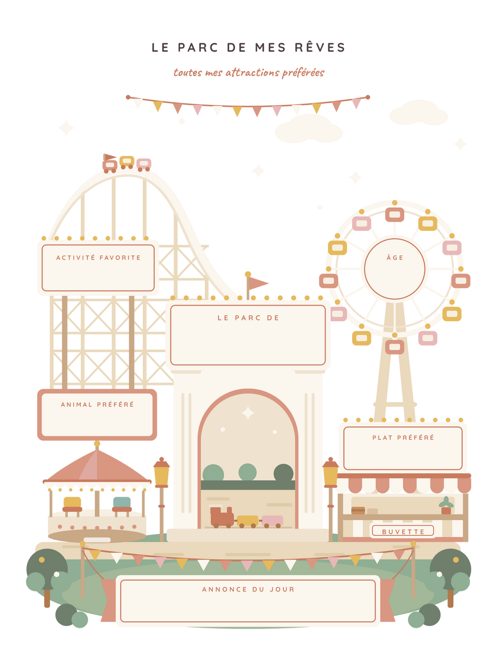 Poster enfant personnalisable | Le parc de mes rêves