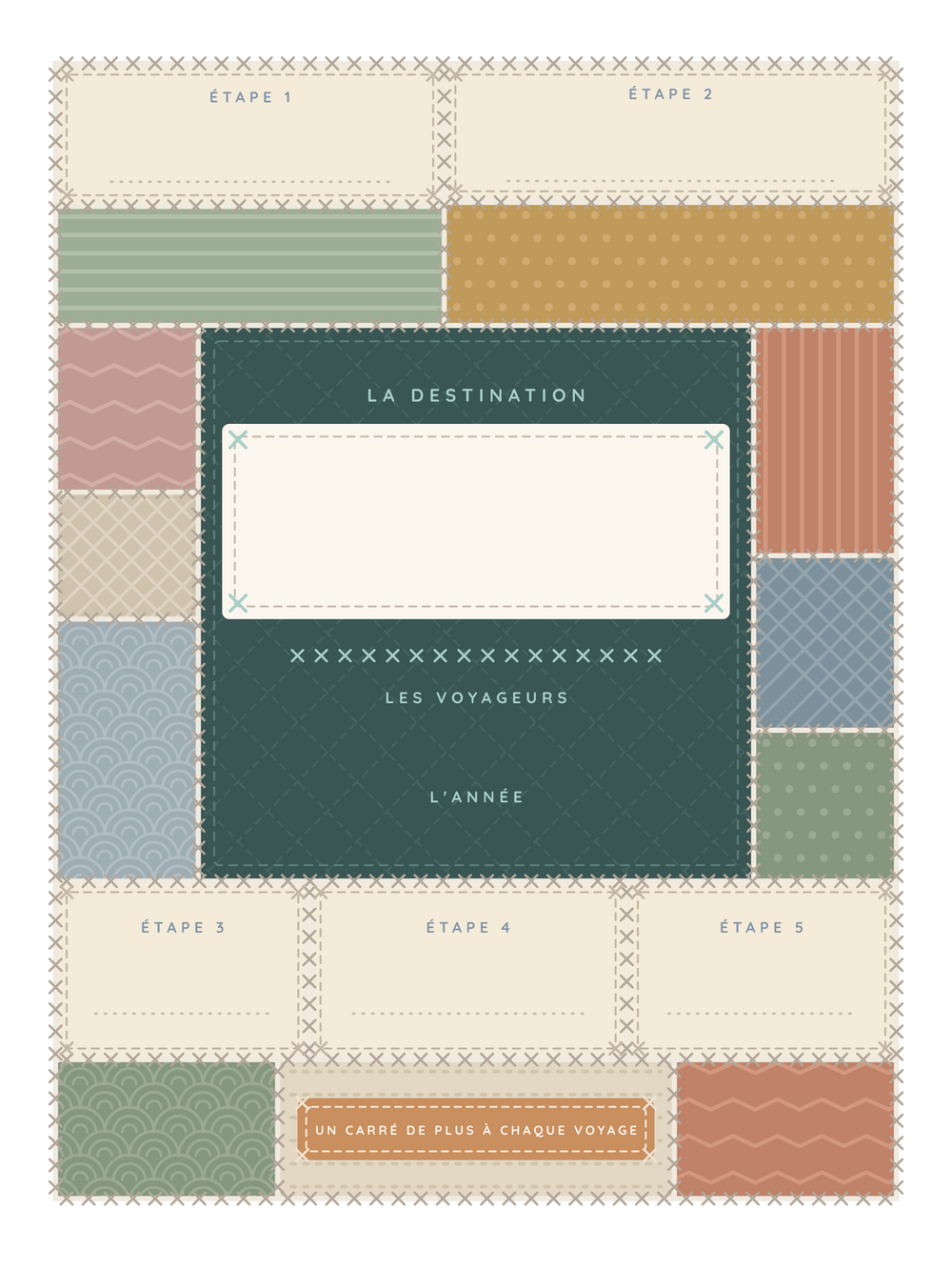 Poster voyage personnalisable | Le patchwork du voyage