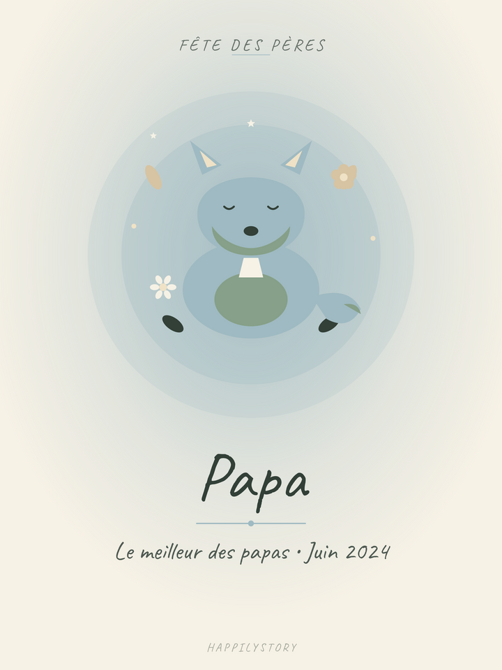 Affiche Fête des pères — Renard papa