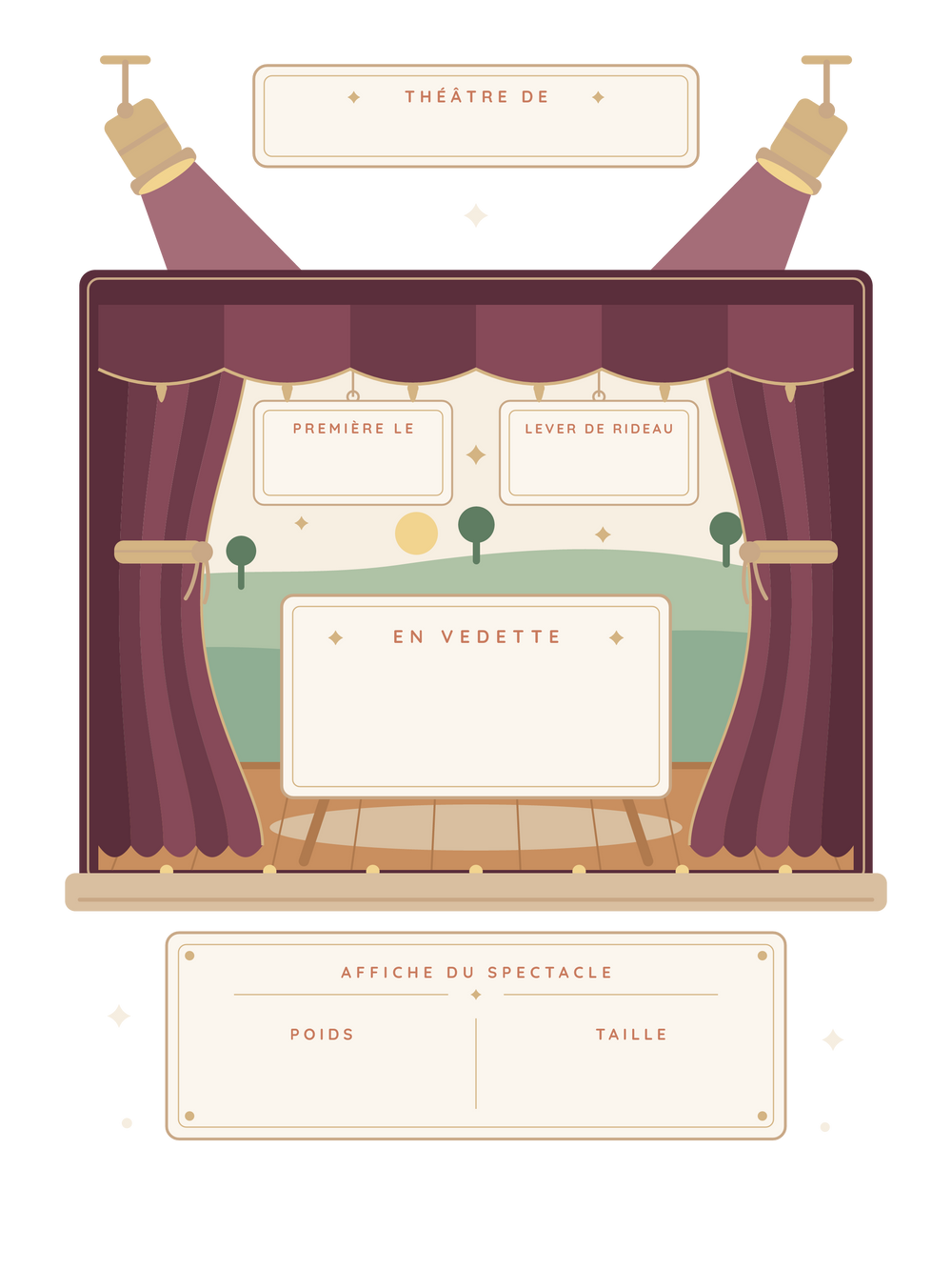 Affiche naissance personnalisée | Petit théâtre