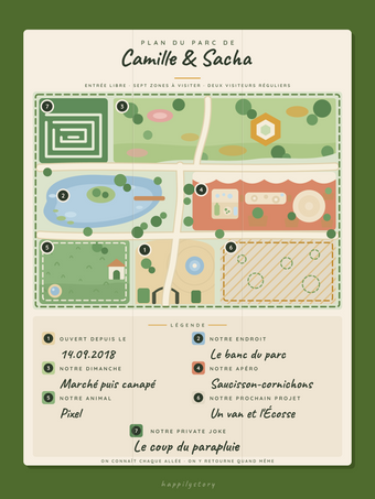 Affiche couple personnalisée | Le plan du parc