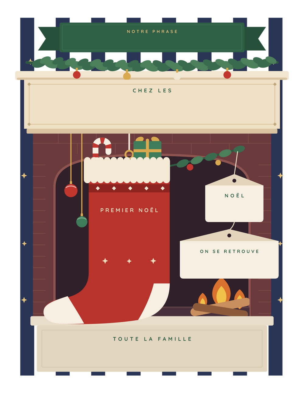 Affiche premier Noël personnalisée | La chaussette