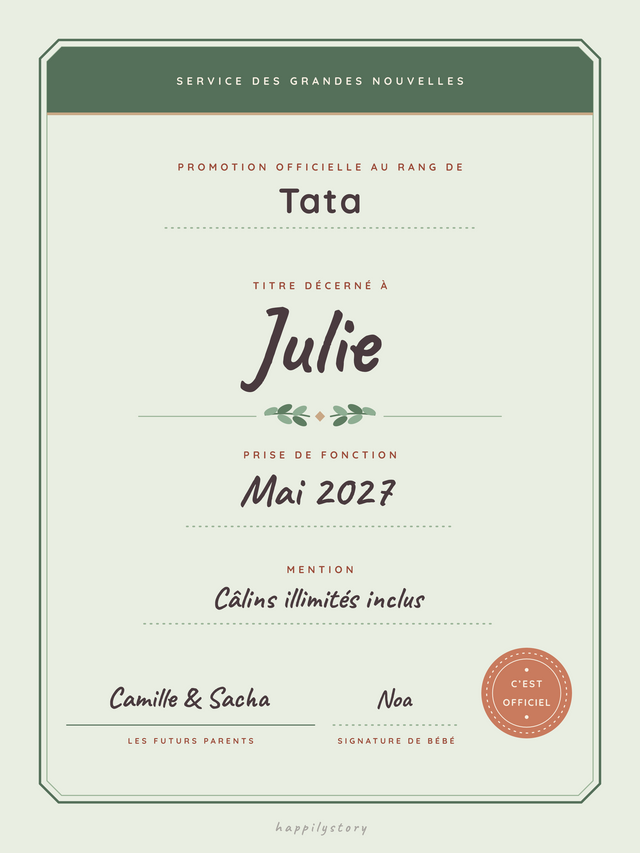 La promotion officielle, affiche personnalisable remplie avec des valeurs d'exemple