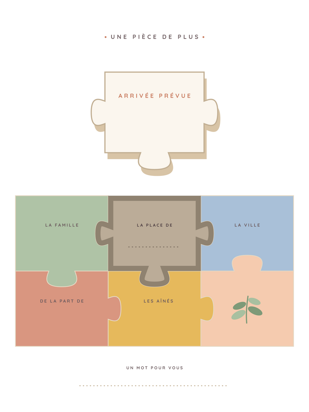 Affiche annonce grossesse personnalisée | Le puzzle qui s'agrandit