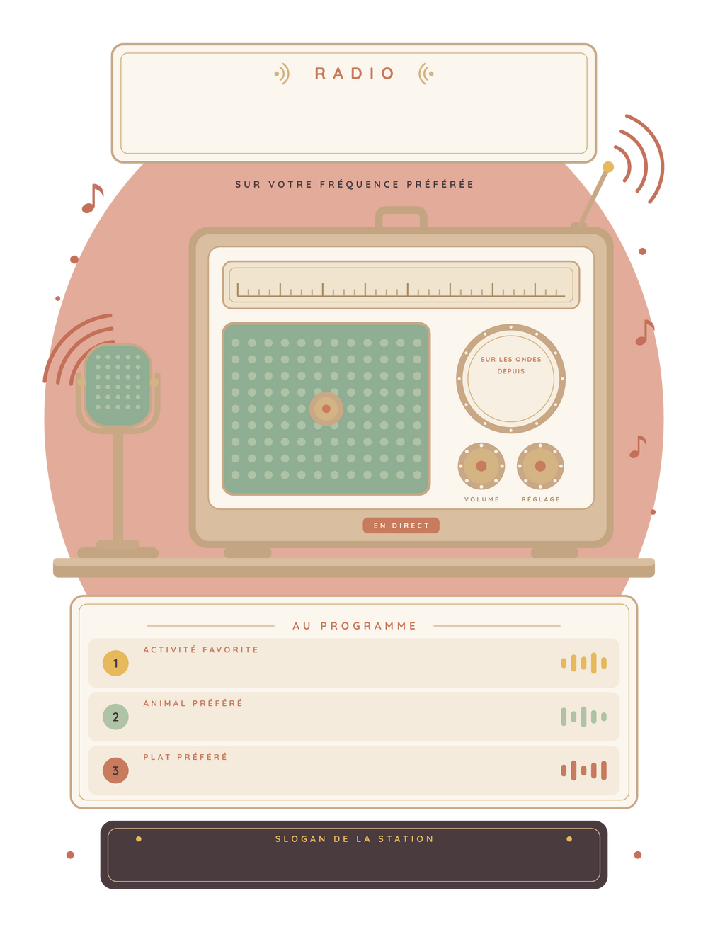 Affiche enfant personnalisée | La radio à mon prénom
