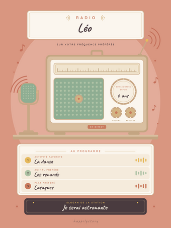 Affiche enfant personnalisée | La radio à mon prénom