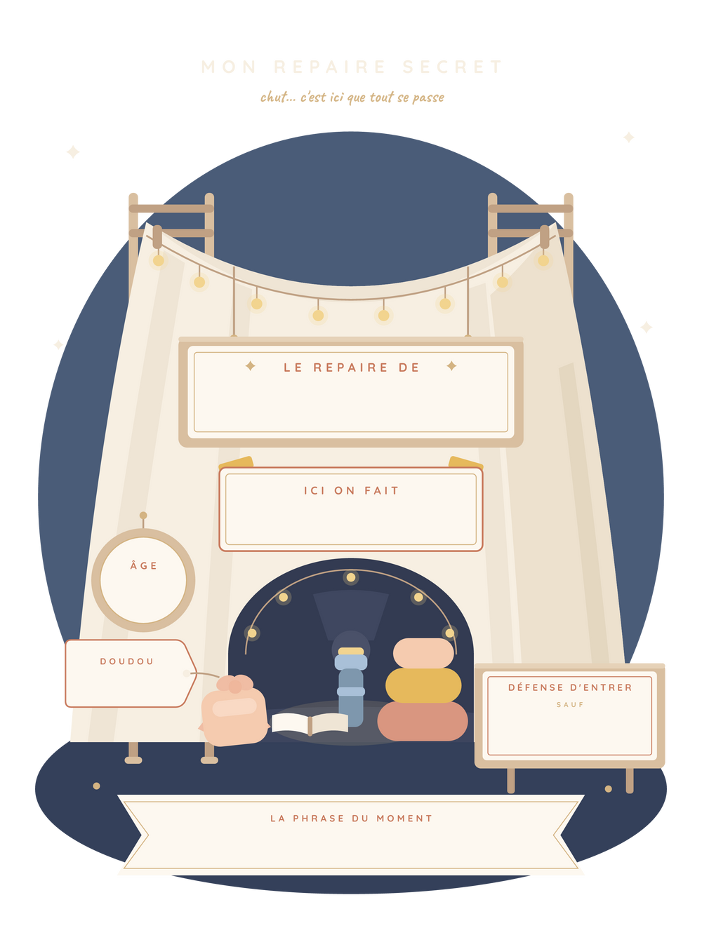 Affiche enfant personnalisée | Mon repaire secret