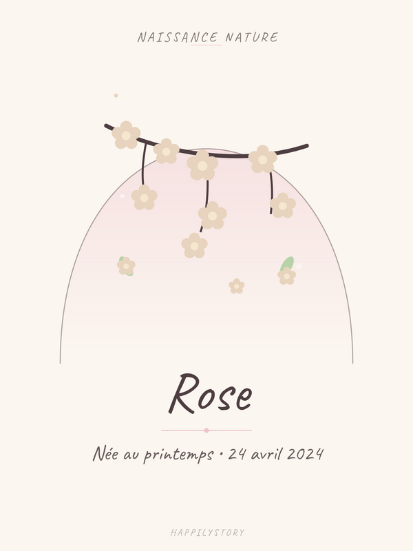 Affiche Naissance nature — Branche de cerisier